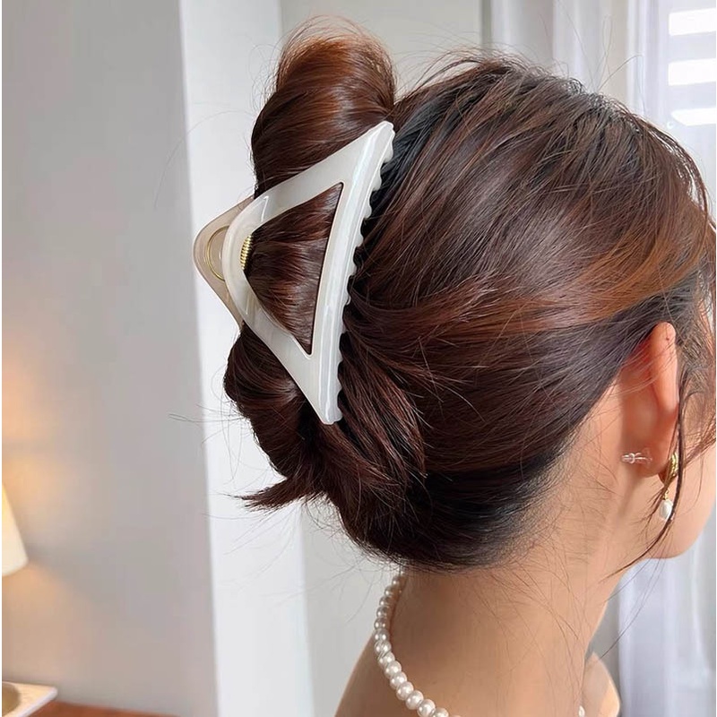 Kẹp Tóc Hình Tam Giác Cỡ Lớn Phong Cách Hàn Quốc Cho Nữ