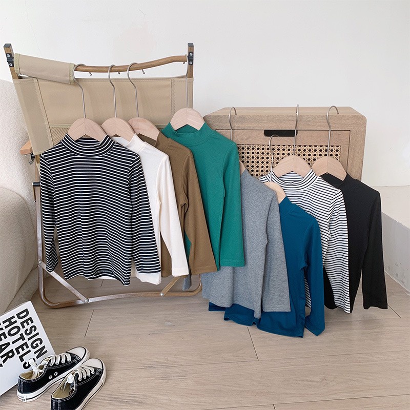 Áo cổ lọ đơn màu cổ 3 phân cho bé A841