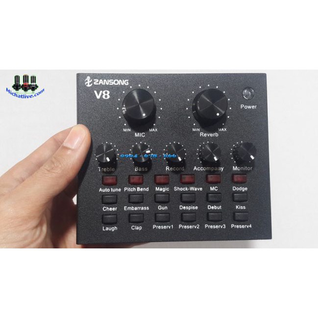 bộ AUTOTUNE livestream THU ÂM SOUND CARD V8 mic BM900 bluetooth giá rẻ