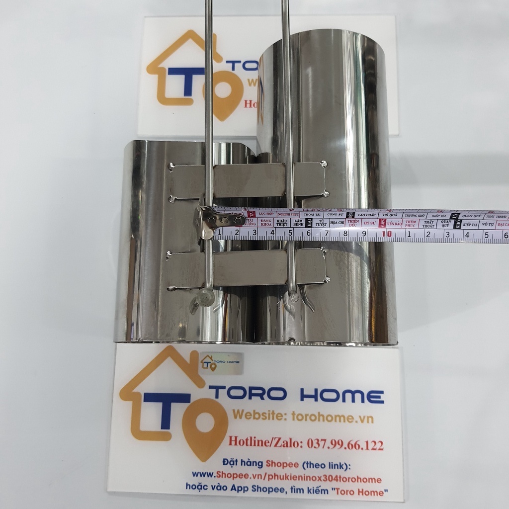 Ống đũa inox 304 loại 2 ngăn hình trái táo ĐT-2 Toro Home, Cam kết chất liệu inox Chuẩn 304
