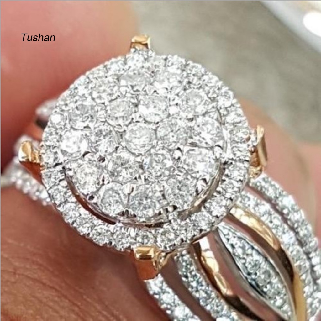 Nhẫn Đính Hôn Đính Đá Zircon Dành Cho Nữ