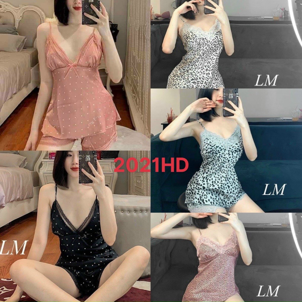 Bộ Ngủ Lụa 2 Dây Đồ Ngủ Nữ Sexy, Gợi Cảm Cao Cấp DB16