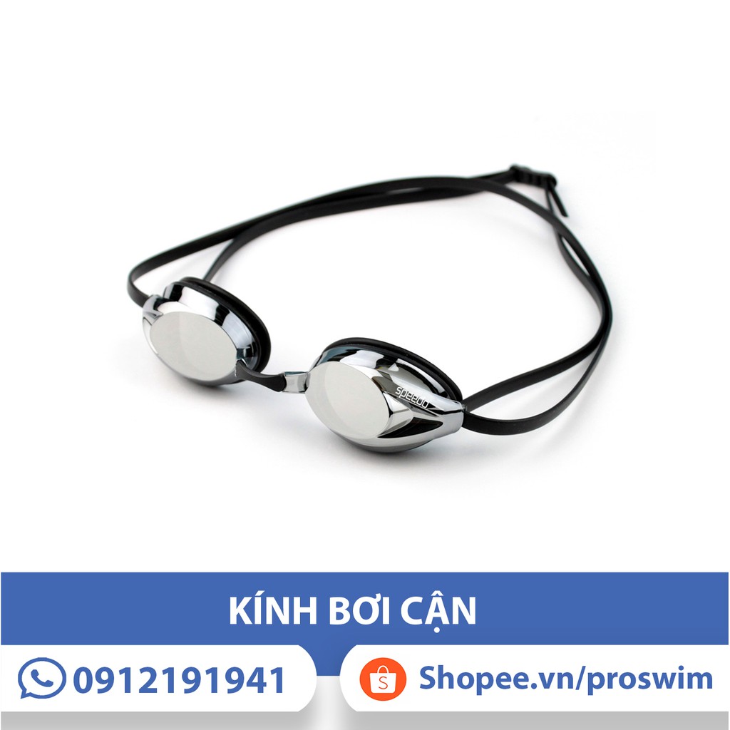 Kính bơi cận thi đấu Speedo Vanquisher Optical (Trắng tráng gương)