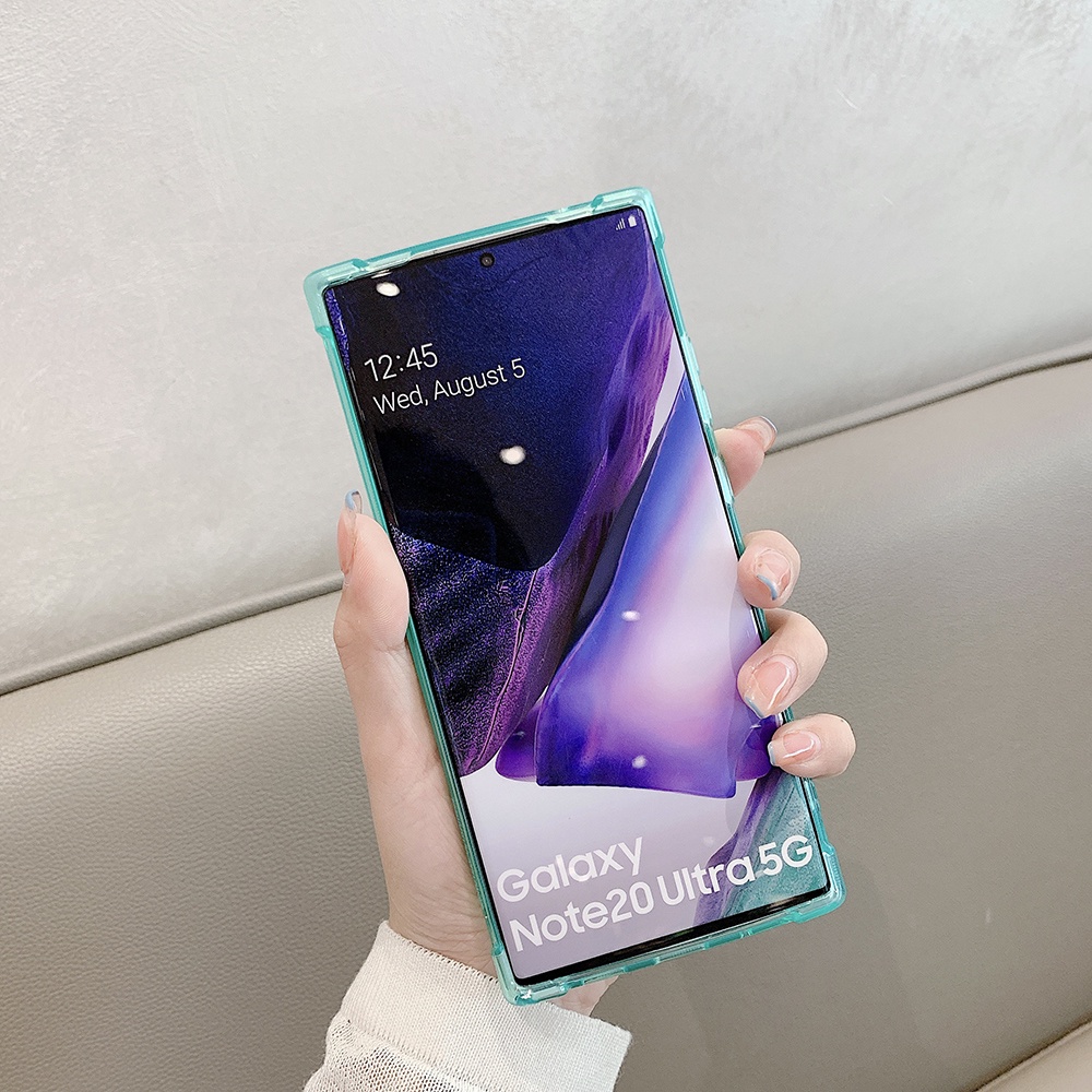 Ốp Điện Thoại Silicon Trong Suốt Có Ngăn Đựng Thẻ Cho Samsung Galaxy Note20 Note 20 Ultra Note10+ Note 10 S10 Plus S10+ S10E