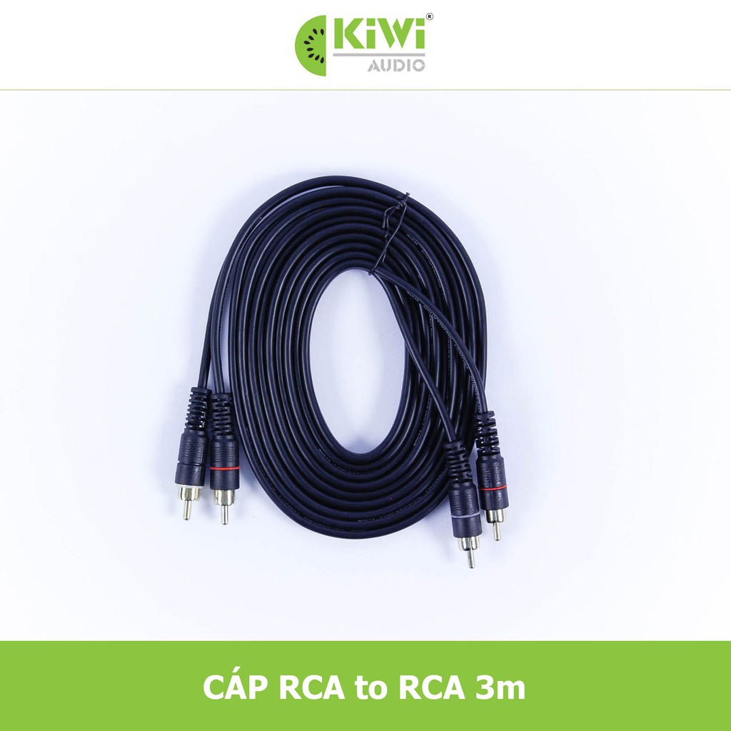 Dây audio Kiwi cao cấp 2 AV hoa sen ra 2 AV bằng đồng