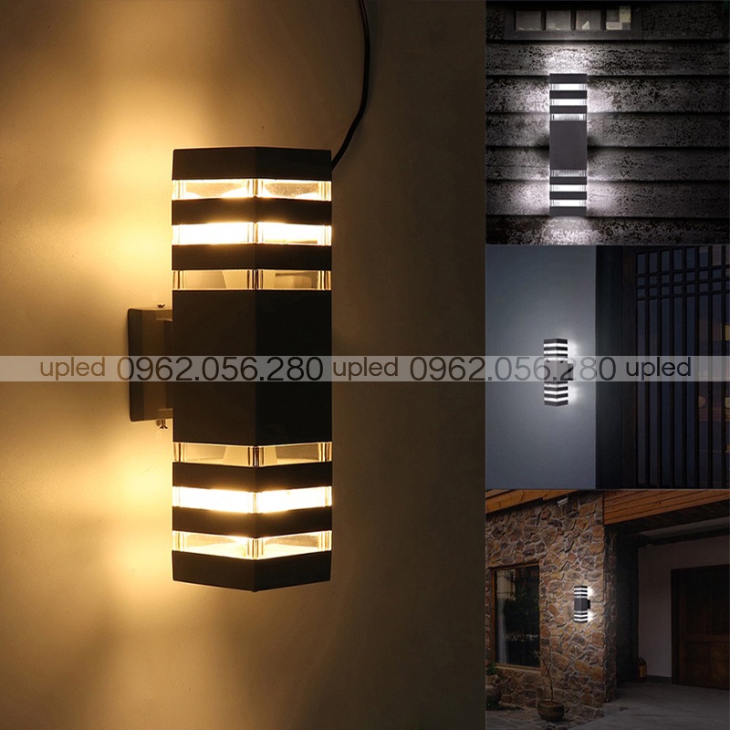 Đèn treo tường Ngoài Trời Atimol Led Chống Nước Vỏ Nhôm Kẻ Vạch Hiện Đại