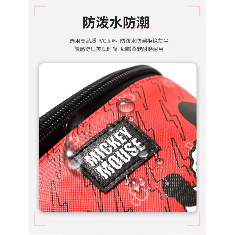 Disney Túi Đựng Mỹ Phẩm Da pu Chống Thấm Nước Họa Tiết mickey minnie Dễ Thương
