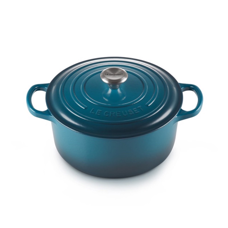 🇩🇪NỒI GANG ĐÚC LE CREUSET 24cm DEEP TEAL xanh cổ vịt-MADE IN FRANCE CAO CẤP