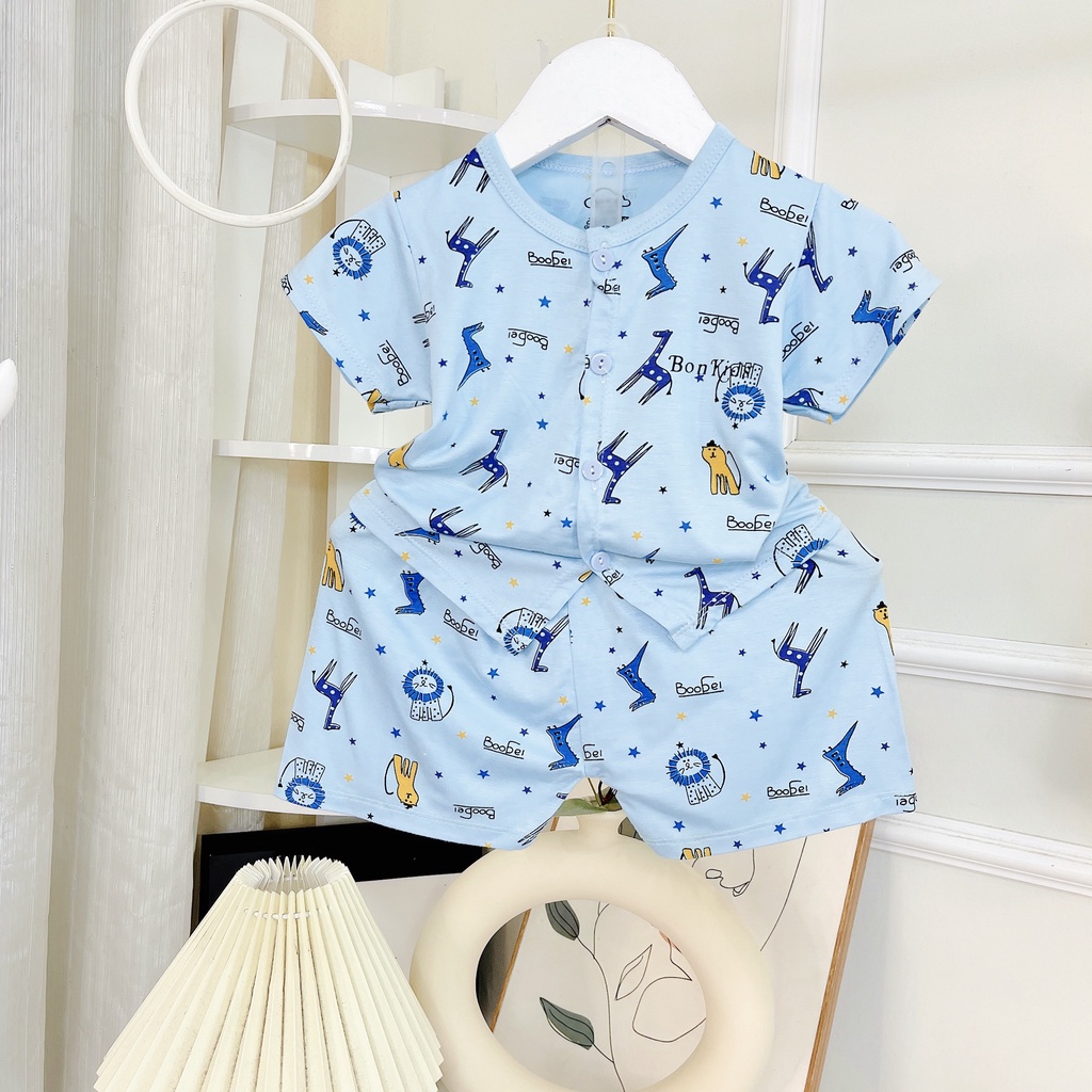 Bộ cộc tay vải thun lạnh cao cấp cho bé sơ sinh 3-11kg, cài cúc giữa tiện lợi, siêu mềm mát, thấm hút mồ hôi - BO89