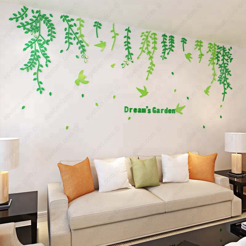 Tranh dán tường mica 3d decor khổ lớn khu vườn trong mơ trang trí phòng khách, phòng ngủ Nhiều Size - EPeBen