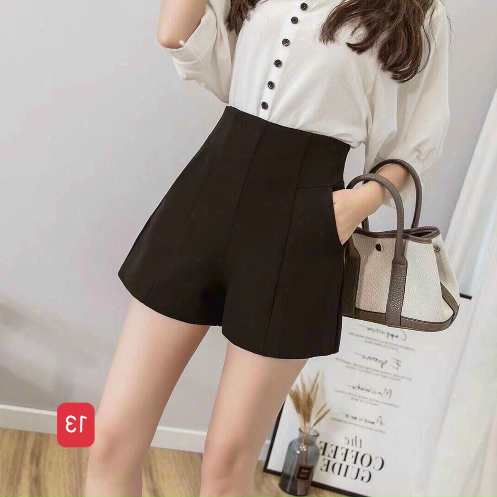 [RẺ VÔ ĐỊCH] Quần short nữ cao cấp màu đen,quần short tây nữ lưng cao thoáng mát thấm hút tốt vải mềm-qn13