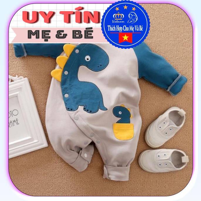 BodySuit giáng sinh noel cho bé,áo liền quần kiểu khủng long tay áo xanh dương nhạt đáng yêu,ngộ ngh