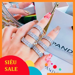 Nhẫn paget - xoàn co giãn nhiều hàng đính đá thời trang Hàn Quốc