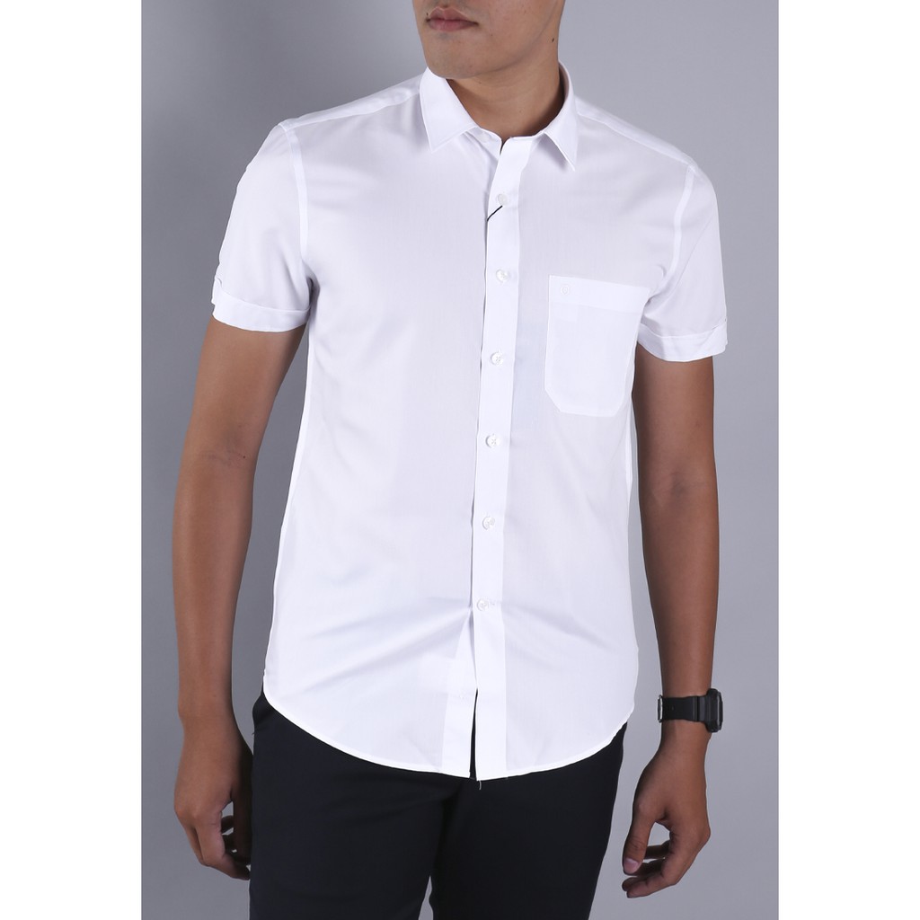Áo sơ mi Regulerfit Ngắn tay - Có túi - Màu trắng - AR91008N