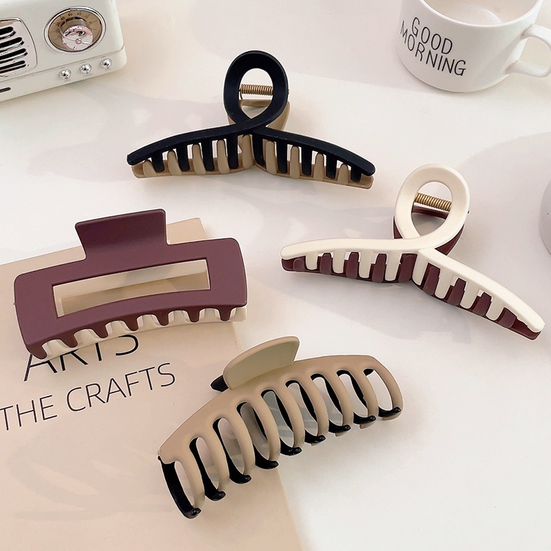 Kẹp tóc hình vuốt cá mập cỡ lớn màu sắc thanh lịch thời trang phong cách Hàn Quốc cho nữ