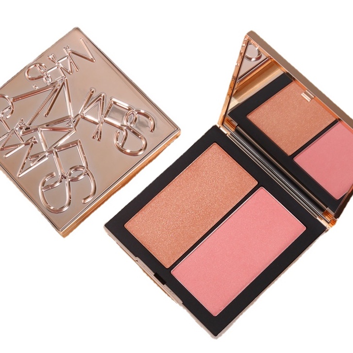 NARS Two-tone Blush Tray Embossed Gold Logo Limited Edition TEMPTED+DEEP THROAT 19gPhấn Má Hồng NARS Hai Tông Màu Vàng Kim Phiên Bản Giới Hạn + Cổ Họng 19g