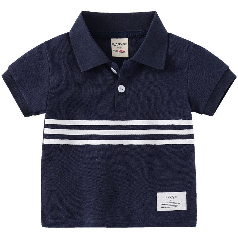 ÁO thun cổ bẻ dành cho bé trai THANH THỊNH 18-45kg mẫu KẺ SỌC. Chất liệu thoáng mát, thấm hút mồ hôi.