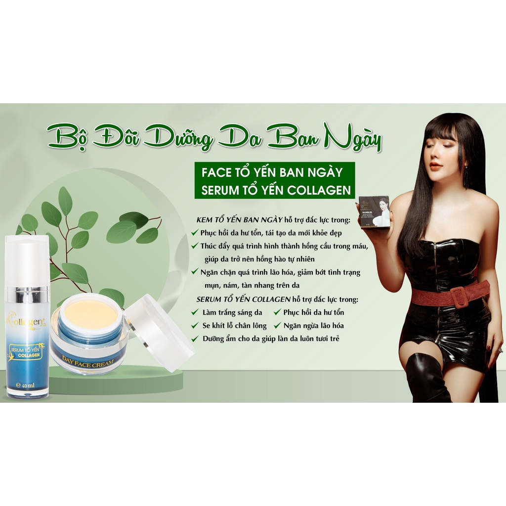 Bộ Kem Tổ Yến NCOLLAGEN - Dưỡng trắng, trẻ hóa nàng da
