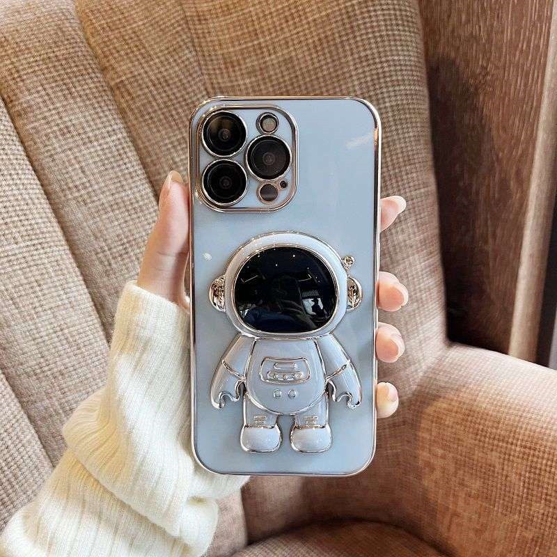 Space Astronaut Folding Stand Phone Case For iPhone 11 11 Pro 11 Pro Max iPhone X XS XR XS Max iPhone 6 6s Plus 7 Plus 8 Plus Soft Silicone Cover