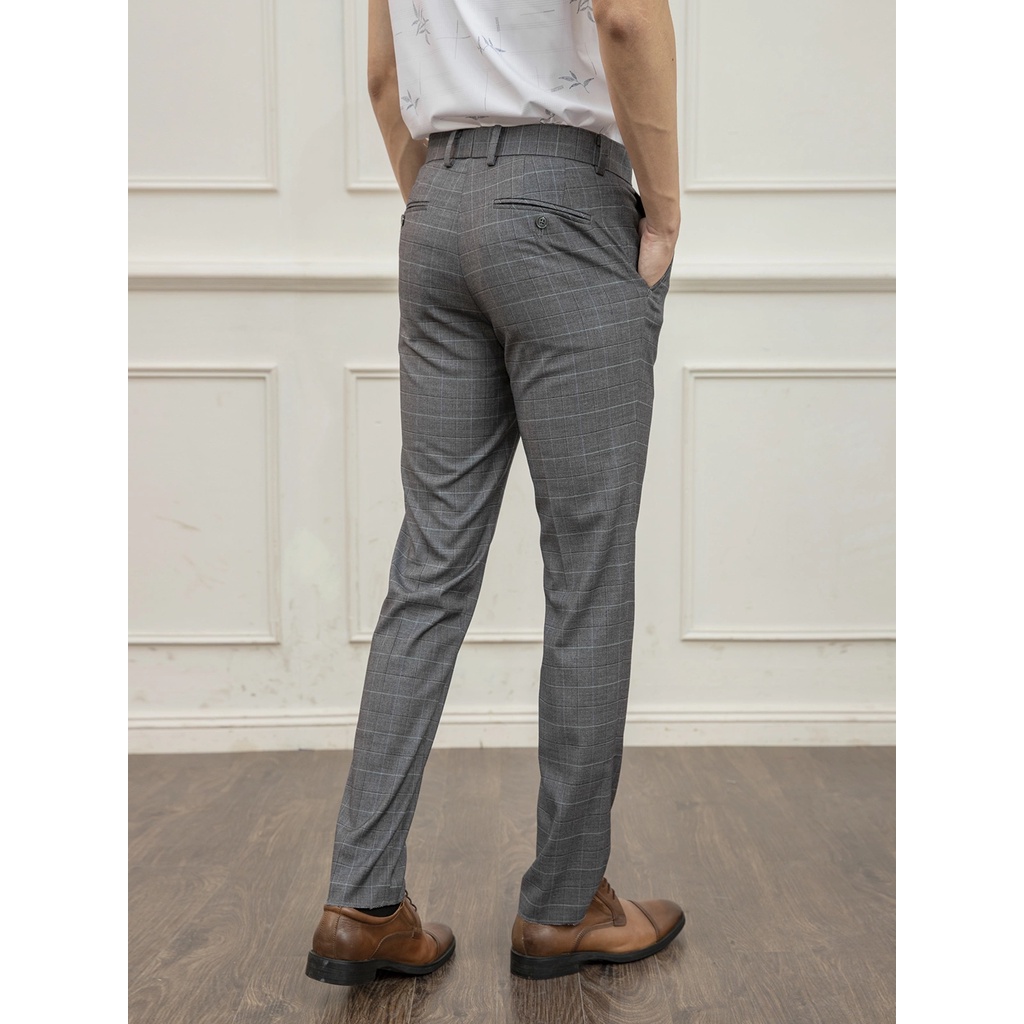 Quần tây công sở nam Aristino ATR05009 quần âu dáng slim fit chất liệu polyester cao cấp mềm mại xám và xanh tím than