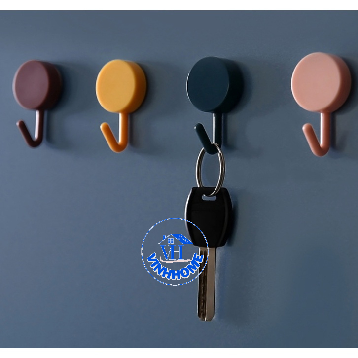 Móc Tròn Treo Đồ Dán Tường Đa Năng Trang Trí Nhà Nhiều Màu, móc dán tường mini chắc chắn chịu lực, màu sắc tươi tắn