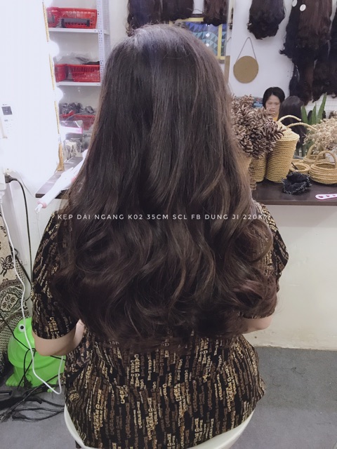 Tj39 Kẹp dải ngang xoăn 35cm( ảnh bìa shop tự chụp)