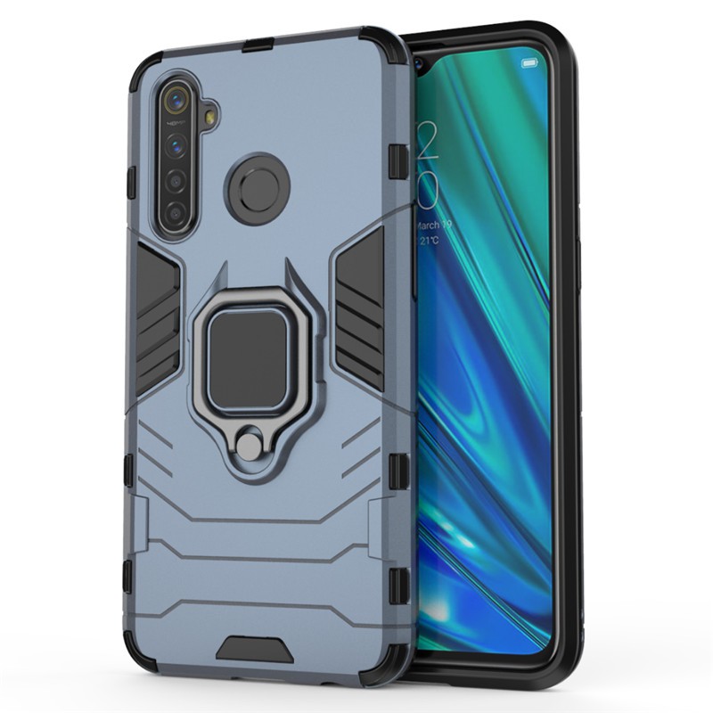 Ốp điện thoại làm từ PC cứng + TPU Silicone kiểu áo giáp có giá đỡ cho OPPO Realme 5Pro Realme5