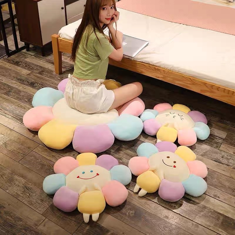 Thảm lông hình bông hoa gối ôm sofa nệm lót ghế, đệm tựa lưng phụ kiện trang trí nội thất phòng (Mã 07)