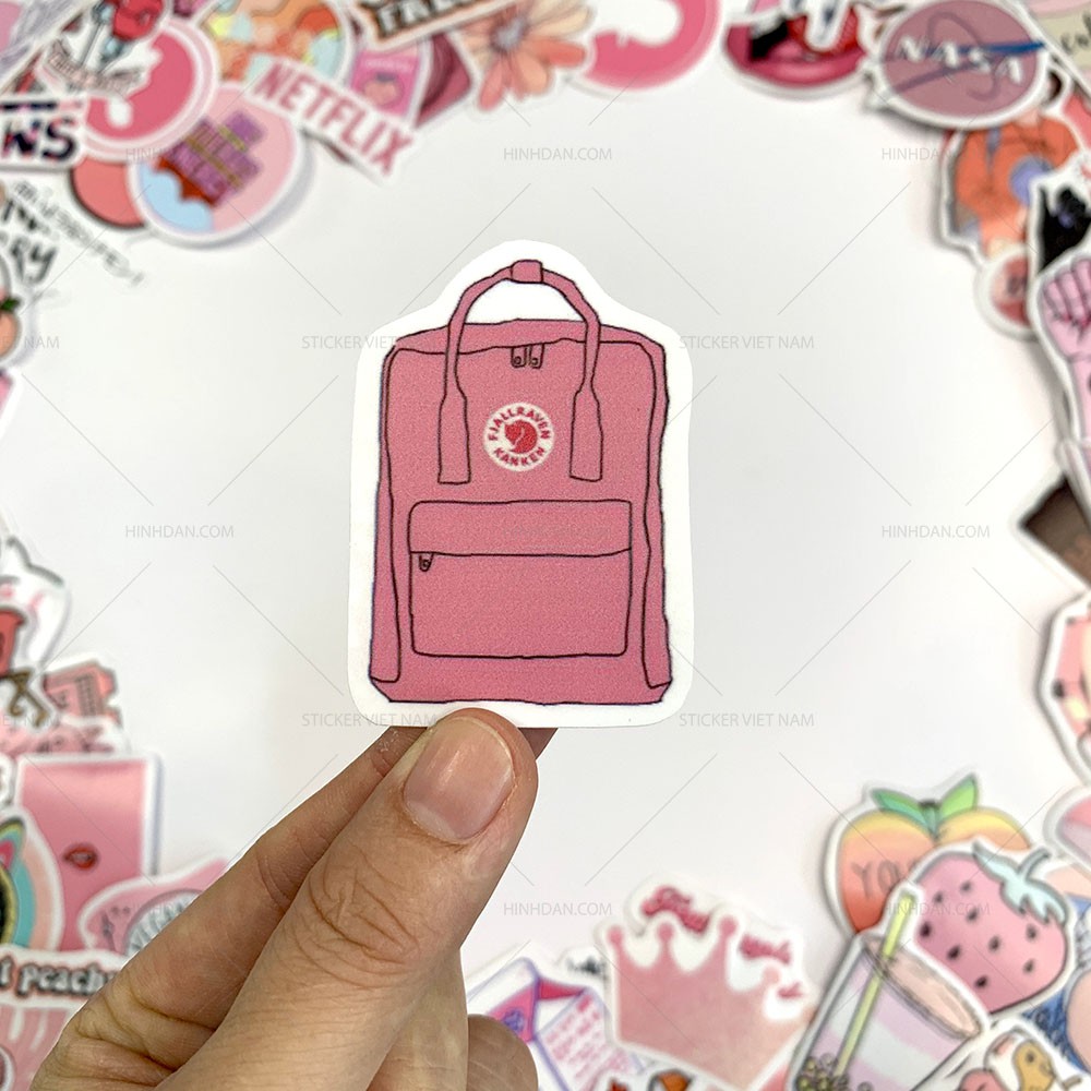 Màu Cam Đào StickerS - Peachy Dễ Thương Chất Liệu PVC Cao Cấp Chống Nước Dán Trang Trí Nón Bảo Hiểm | Sticker Việt Nam