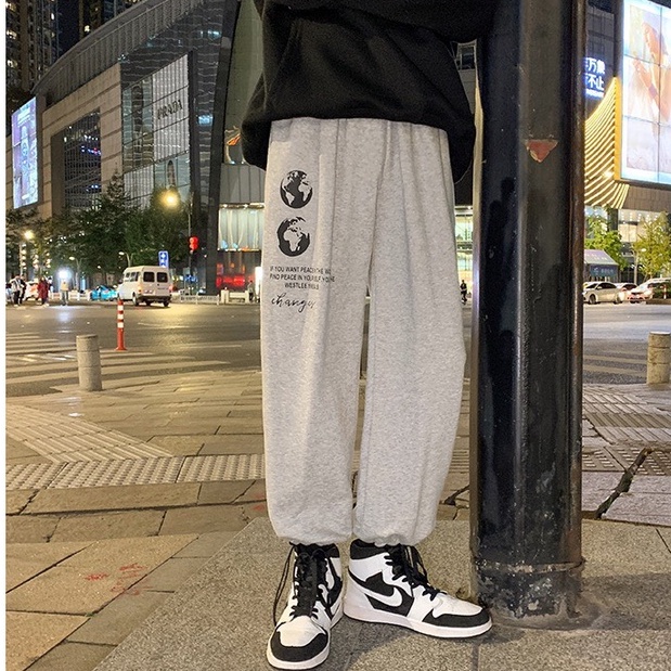 ❤️ Giá sỉ - mẫu hót ❤️ Quần Jogger in hình trái đất ống suông nam nữ unisex form rộng rút dây bo gấu vải mịn mềm mát