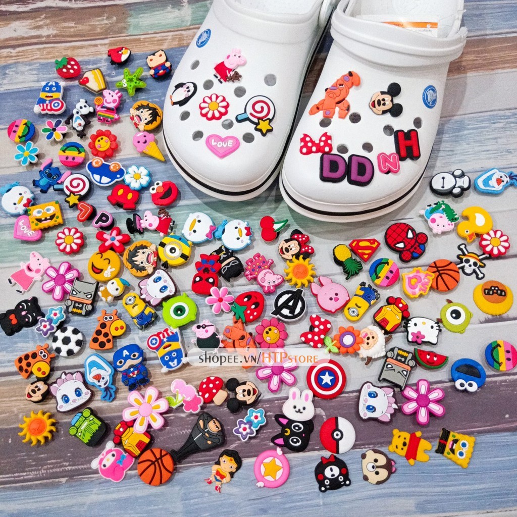 Nút cài sticker Jibbitz JB cho dép sục Crocs Duet Sport