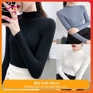 áo len ulzzang cao cổ dày cổ lọ gấp áo len nữ đẹp dáng rộng tay dài hồng xanh trắng đen đỏ kiểu hàn quốc