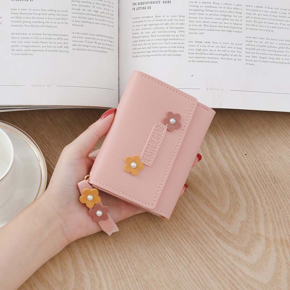 Ví Da Pu Nhiều Ngăn Đựng Thẻ / Tiền Xu Nhỏ Gọn Thời Trang Cho Nữ