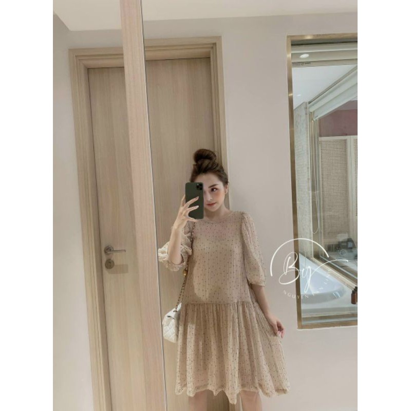 Đầm đuôi cá dập li bi kèm nơ