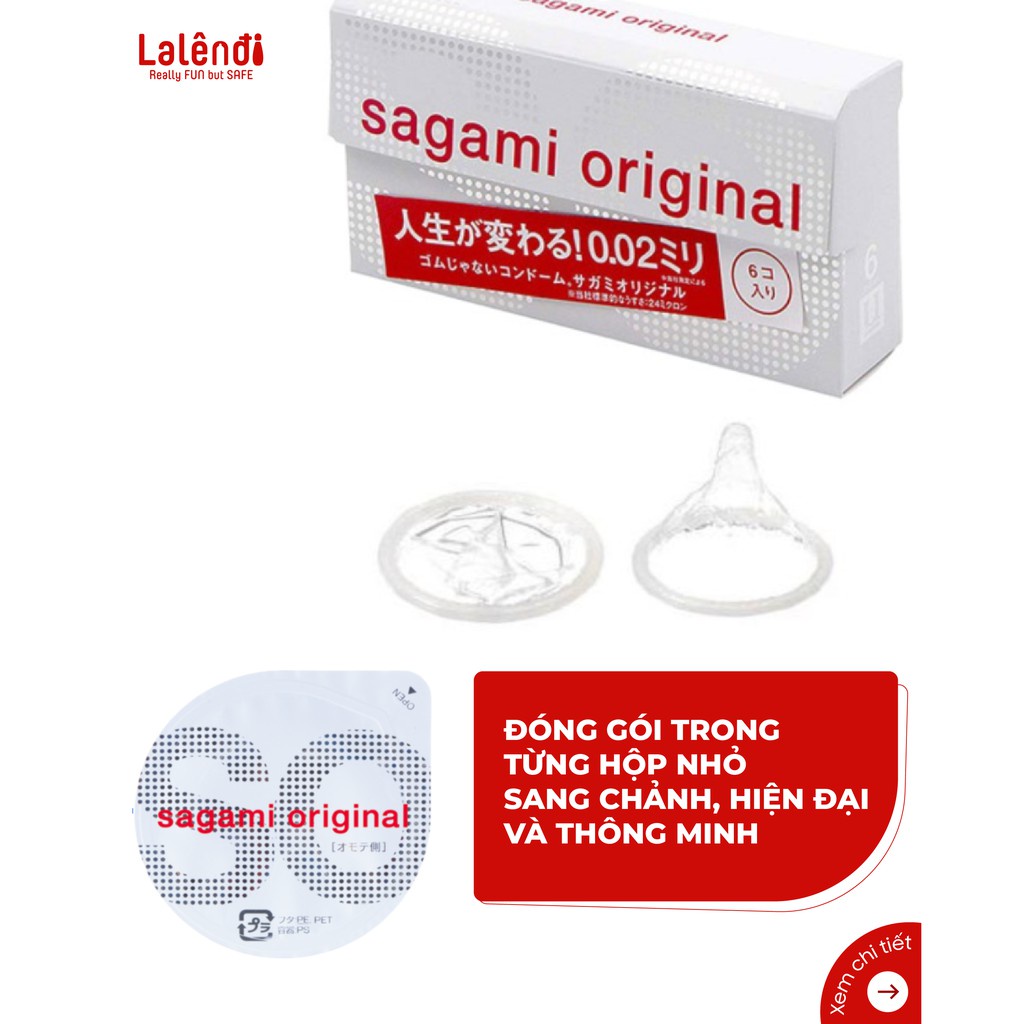 Combo 2 hộp bao cao su Sagami 0.02 Nhật Bản, BCS siêu mỏng chạm đỉnh (6 bao/hộp) | Lalendi Store