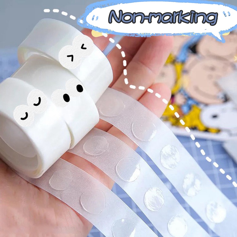 Băng keo chấm tròn hai mặt trong suốt tự làm tiện lợi