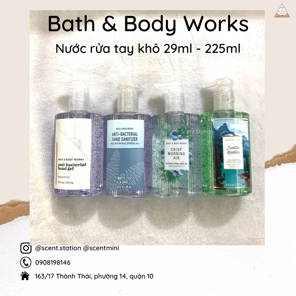 Nước rửa tay khô Bath &amp; Body Works 29ml - 225ml