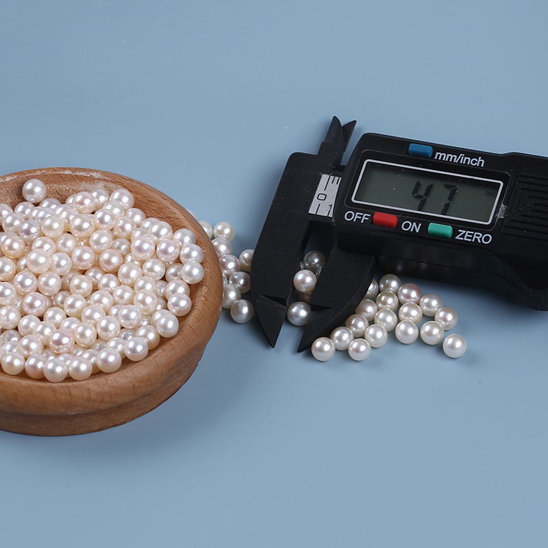 5 chiếc 4,5-5mm Nước ngọt tự nhiên Ngọc trai trắng Hình tròn Ngọc trai Tự làm vòng đeo tay Phụ kiện