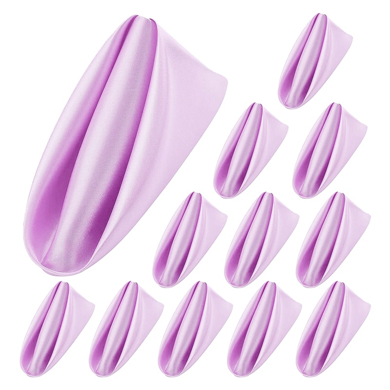 Set 12 Khăn Ăn Hình Vuông 50cm Bằng Vải Satin Trang Trí Bàn Tiệc Cưới / Sinh Nhật