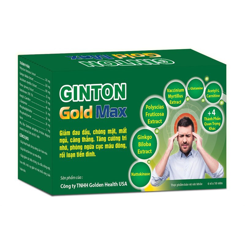 GINTON GOLD MAX - giảm căng thẳng - tăng trí nhớ