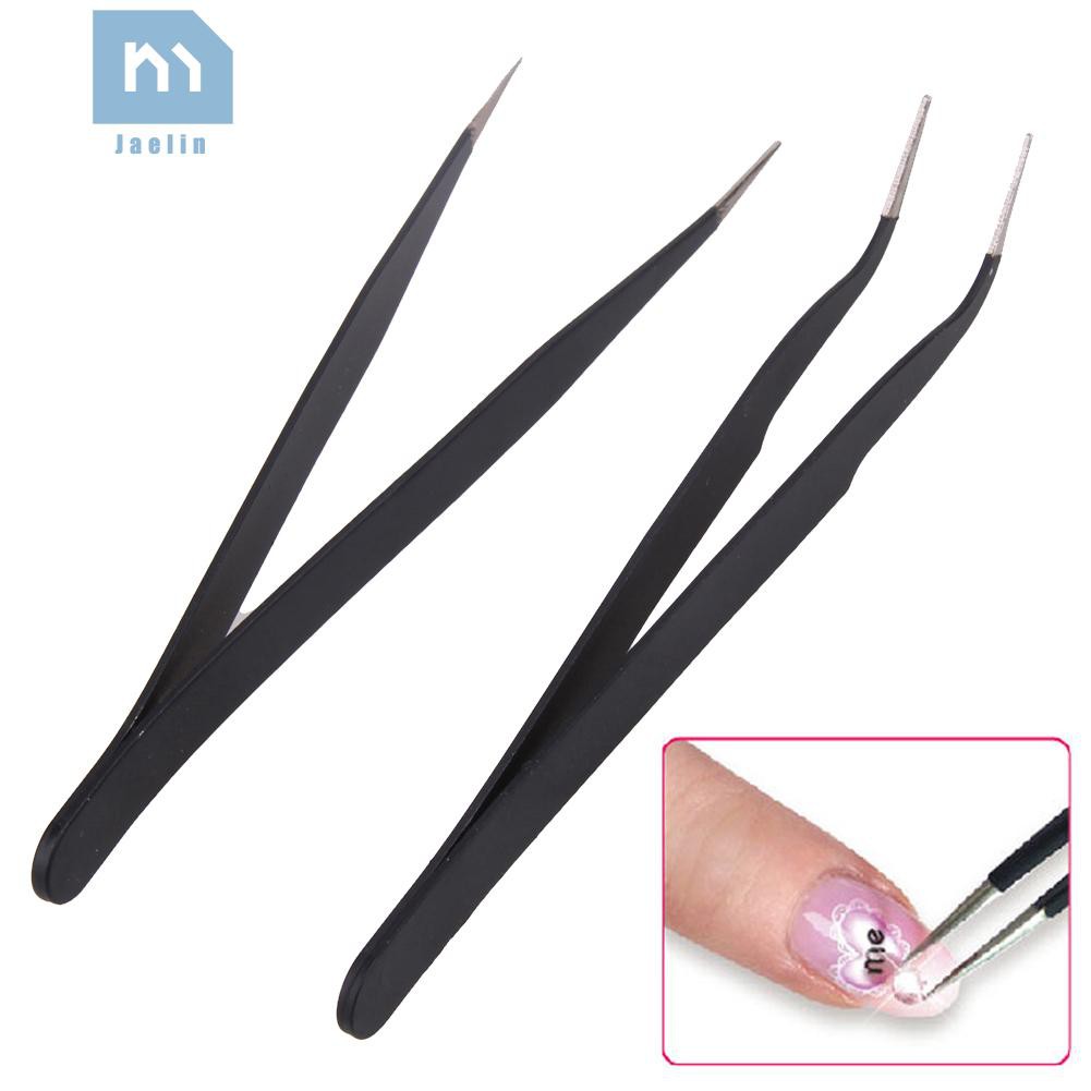 Bộ 2 nhíp gắp đá đính móng tay trang trí