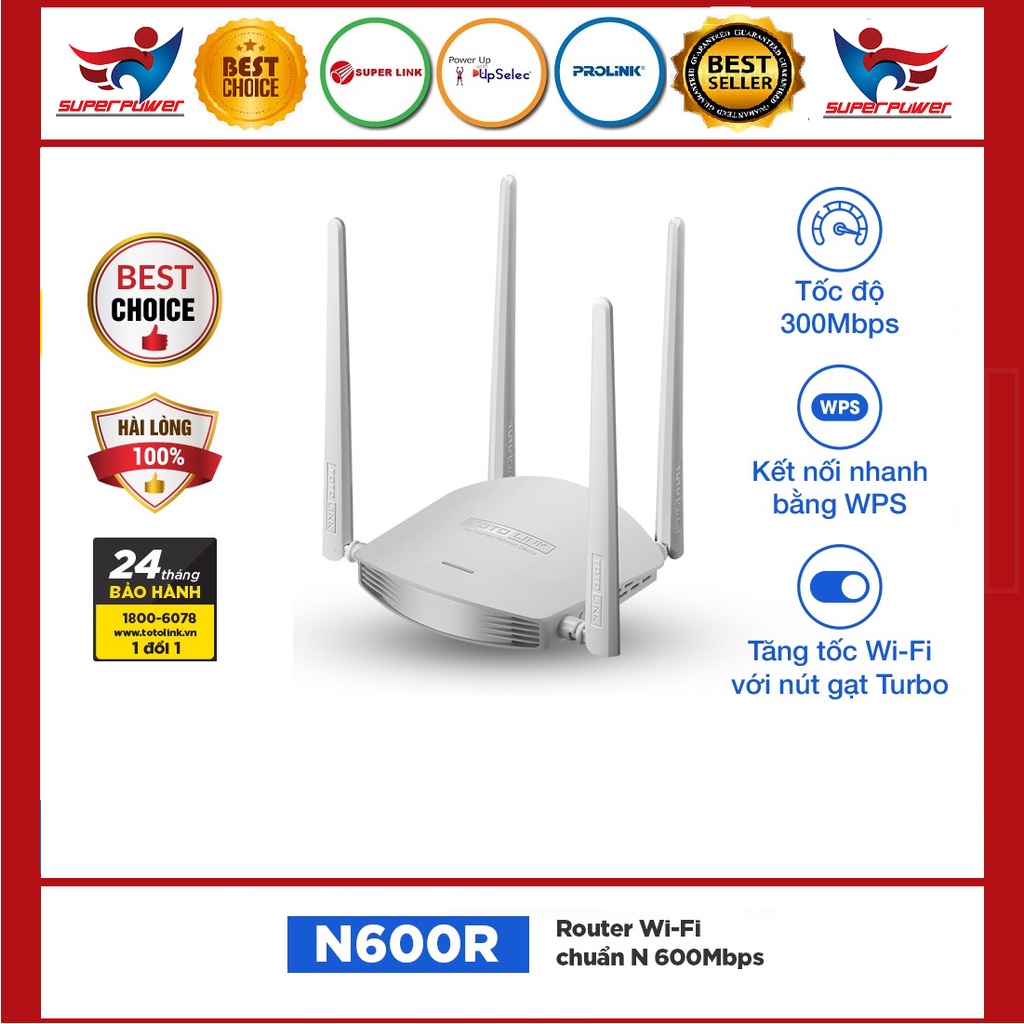 [Mã 254ELSALE giảm 7% đơn 300K] Cục phát wifi tốc độ ổn định Router Wi-Fi Chuẩn N 600Mbps TOTOLINK N600R