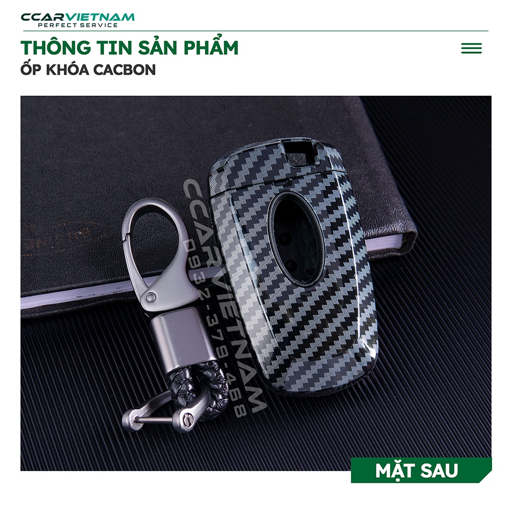 [Ảnh Thật] Ốp Chìa Khóa Ô Tô Ford Ranger, Everest, Ecosport (4 nút) - Bọc Khóa Vân Carbon Cao Cấp