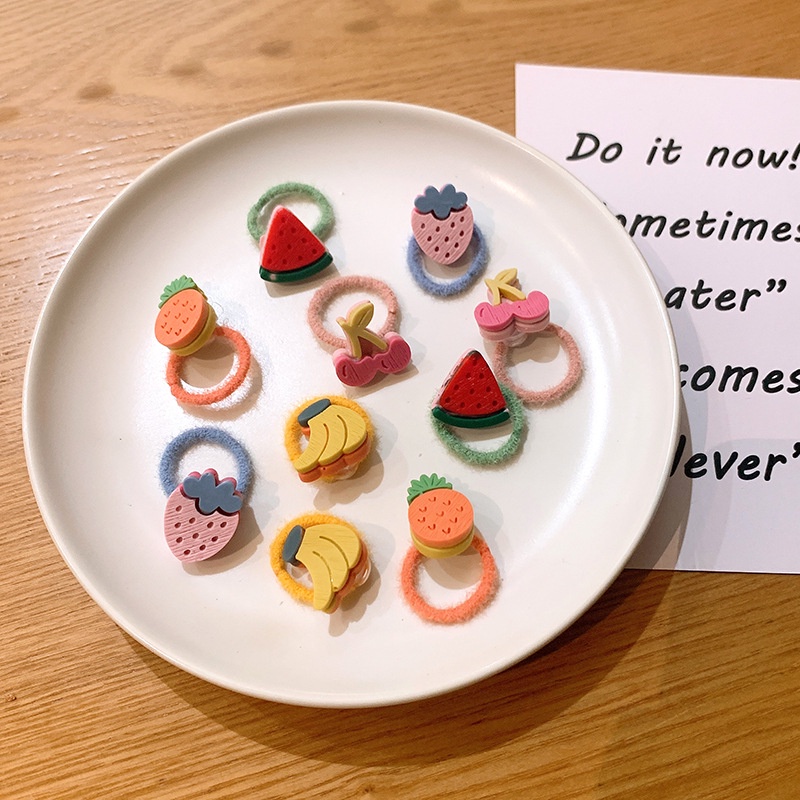 [Bộ 10] Dây Buộc Tóc Dây Cột Tóc Hoạt Hình Dễ Thương Phụ Kiện Thời Trang Cho Bé AB006