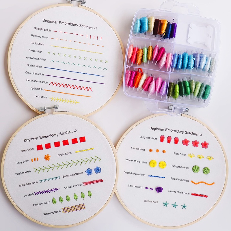 Bộ Dụng Cụ Thêu Bằng Tre Chất Lượng Cao Dành Cho Người Mới Bắt Đầu