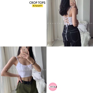 Áo croptop hở lưng đan dây sexy nhún ngực đẹp - by SugarGalz