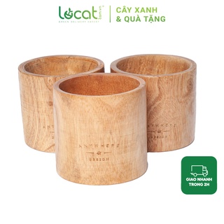 Chậu gỗ trồng cây 9cm chậu cây cảnh mini, để bàn