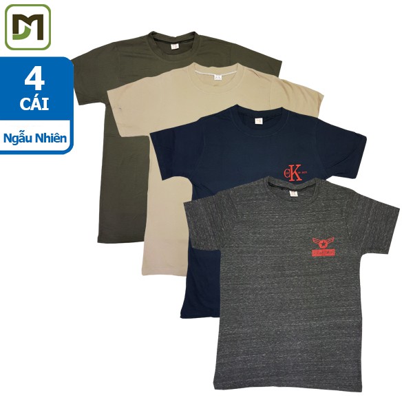 Combo 4 Áo thun Nam cotton VNXK - Mix màu ngẫu nhiên size L/XL/XXL