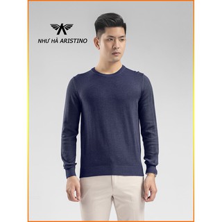 Áo Len Nam Aristino AWO001w8 Màu Xanh Tím Than Regular có L