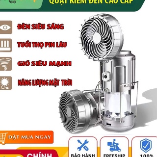 Đèn bão LED Năng Lượng Mặt Trời Đa Năng 3 Trong 1 (Đèn pin + Quạt + Sạc dự phòng)